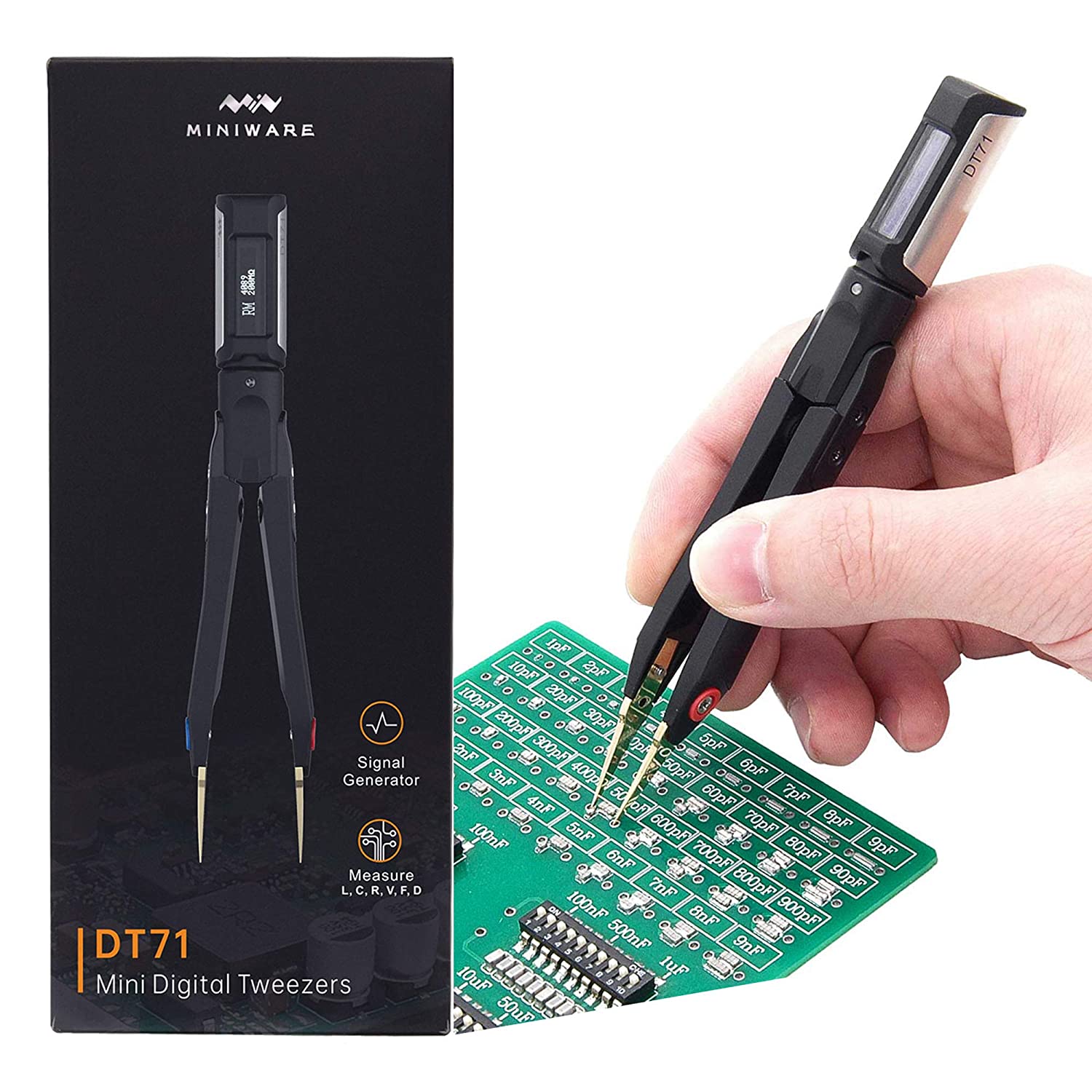 Mini Ware Multimeter Miniware DT71 Mini Digital Tweezers Portable Multimeter Testers LCR/ESR ...